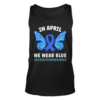 In April We Wear Blue Child Abuse Prevention Awareness Unisex Tank Top | Mazezy