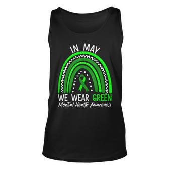 In May We Wear Green Mental Health Awareness Month Unisex Tank Top | Mazezy
