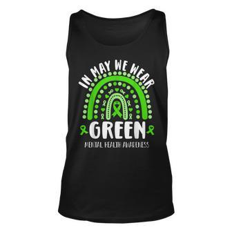 In May We Wear Green Mental Health Awareness Unisex Tank Top | Mazezy