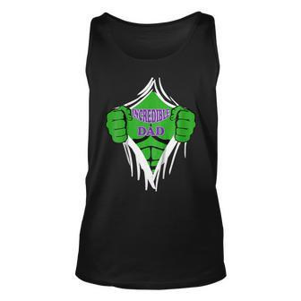 Incredible Dad Shirt Superhero Shirt Unique Fathers Day Unisex Tank Top | Mazezy