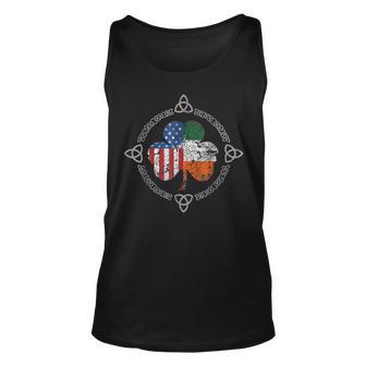 Irish American Flag Ireland Shamrock Celtic St Patricks Day Unisex Tank Top - Seseable