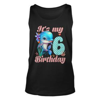 Its My 6Th Birthday Dolphin Shark 6 Year Old Sea Fish Ocean Tank Top | Mazezy
