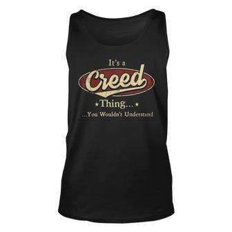 Its A Creed Thing You Wouldnt Understand Personalized Name Gifts With Name Printed Creed Unisex Tank Top - Seseable