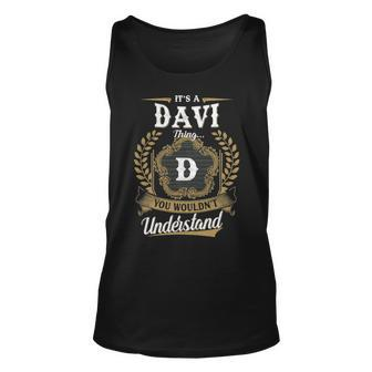 Its A Davi Thing You Wouldnt Understand Shirt Davi Family Crest Coat Of Arm Unisex Tank Top - Seseable