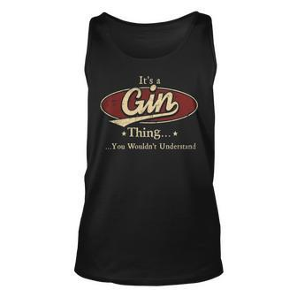 Its A Gin Thing You Wouldnt Understand Shirt Personalized Name Gifts T Shirt Shirts With Name Printed Gin Men Women Tank Top Graphic Print Unisex - Thegiftio UK