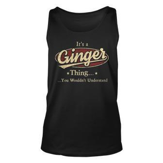 Its A Ginger Thing You Wouldnt Understand Personalized Name Gifts With Name Printed Ginger Unisex Tank Top - Seseable