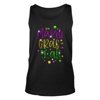 Its Mardi Gras Yall Funny Carnival Beads And Mask Costume Unisex Tank Top - Seseable