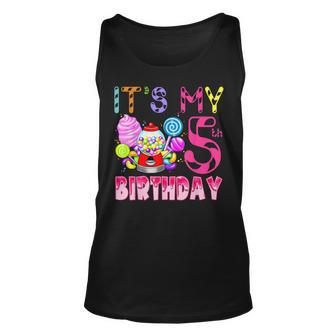 Its My 5Th Birthday Candy Candyland Birthday Girl 5 Year Old Unisex Tank Top - Seseable