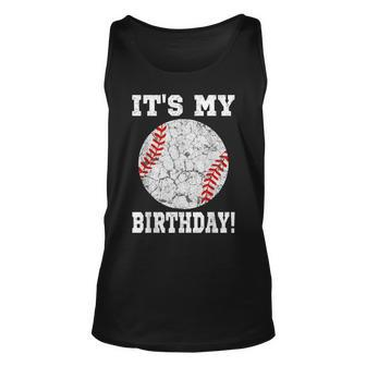 Its My Birthday Baseball Lover Gift Vintage Retro Unisex Tank Top - Seseable