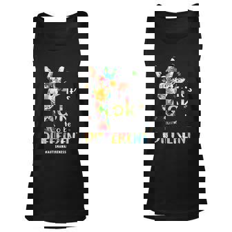 Its Ok To Be Different Autism Awareness Puzzle Giraffe Unisex Tank Top - Thegiftio