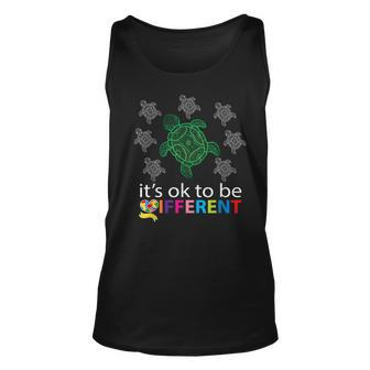 Its Ok To Be Different Turtle Autism Awareness Unisex Tank Top | Mazezy