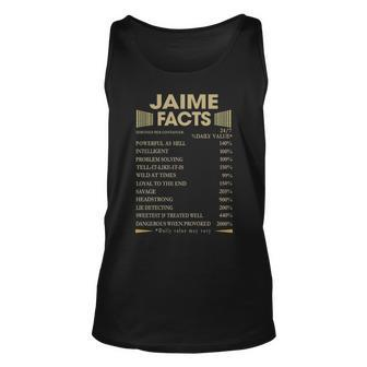 Jaime Name Gift Jaime Facts Unisex Tank Top - Seseable