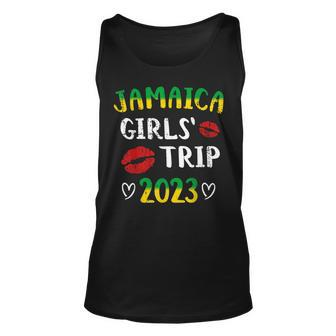 Jamaica 2023 Girls Trip With Jamaican Flag And Kiss Unisex Tank Top | Mazezy