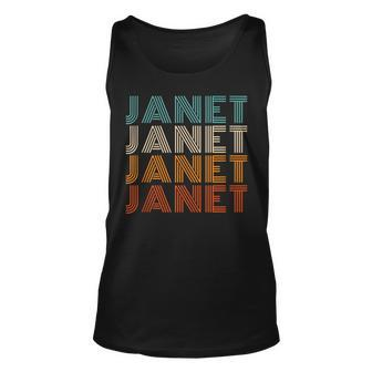 Janet First Name Vintage Janet Unisex Tank Top - Thegiftio UK