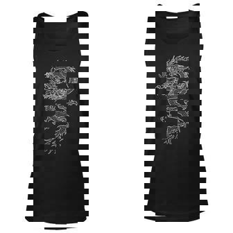 Japan Dragon Tattoo Drawing Traditional Japanese Graphic Unisex Tank Top | Mazezy