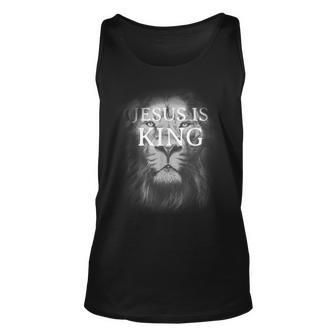 Jesus Is King Lion Christian Unisex Tank Top - Seseable