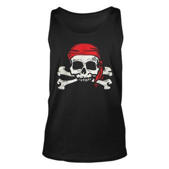 Jolly Roger Pirate | Skull And Crossbones | Gift Unisex Tank Top | Mazezy