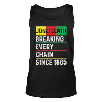 Junenth Breaking Every Chain Since 1865 African American Unisex Tank Top | Mazezy
