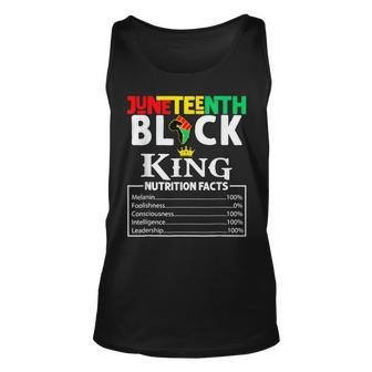 Junenth Men Black King Nutritional Facts Freedom Day Unisex Tank Top | Mazezy