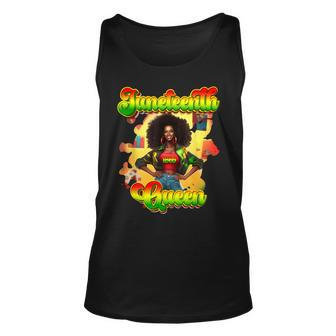 Junenth Queen Black Girl Magic Melanin Black Woman Afro Unisex Tank Top - Thegiftio UK