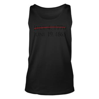 Juneteenth Freedom Day June 19 1865 Not July Fourth Unisex Tank Top | Mazezy UK