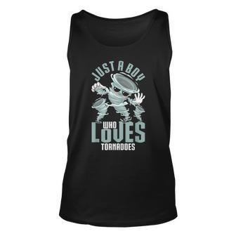 Just A Boy Who Loves Tornadoes Storm Chaser Meteorologist Unisex Tank Top - Thegiftio UK