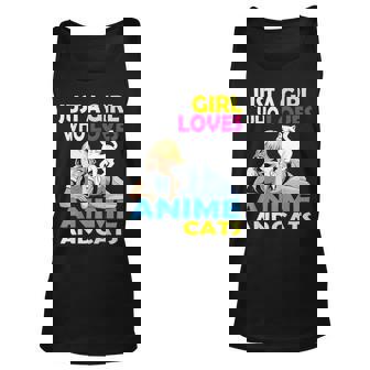 Just A Girl Who Loves Anime And Cats Anime Unisex Tank Top | Mazezy
