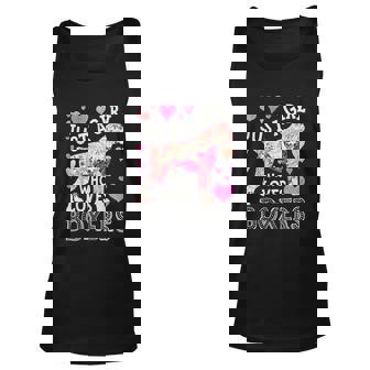Just A Girl Who Loves Boxers Dog Silhouette Flower Floral Men Women Tank Top Graphic Print Unisex - Thegiftio