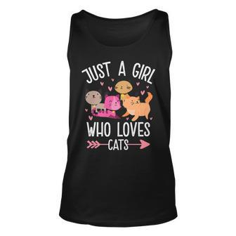 Just A Girl Who Loves Cats Funny Cat Lover Kitty Kitten Unisex Tank Top - Seseable