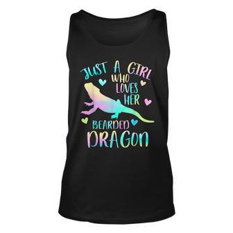 Just A Girl Who Loves Her Bearded Dragon Dragons Lover Unisex Tank Top | Mazezy