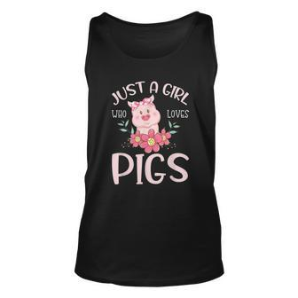 Just A Girl Who Loves Pigs Hog Lover Cute Farmer Gift Girls Unisex Tank Top - Seseable