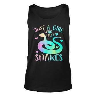Just A Girl Who Loves Snakes Cute Snake Themed Lover Girls Unisex Tank Top | Mazezy