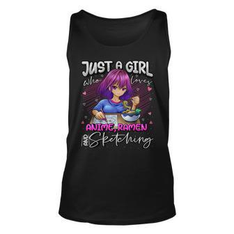 Just A Girl Who Loves Anime Ramen And Sketching Japan Anime Tank Top | Mazezy