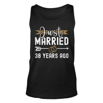 Just Married 38 Years Ago 38Th Wedding Anniversary Unisex Tank Top - Thegiftio UK