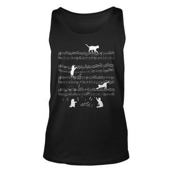 Katzen Katze Musik Noten Katzenliebhaber Kater Tier Geschenk Tank Top - Seseable