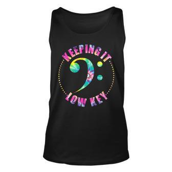 Keeping It Low Key Musician Funny Classical Bass Clef Music Unisex Tank Top - Seseable