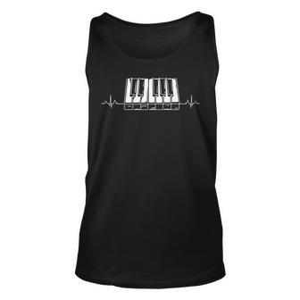 Keyboard Classical Heartbeat Musician Notes Pianist Piano Unisex Tank Top - Seseable
