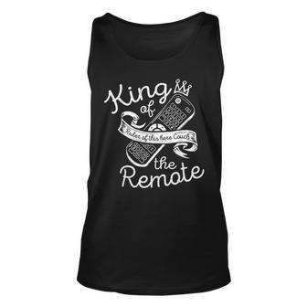 King Of The Remote Control Tv Funny Potato Couch Lazy Dad Unisex Tank Top - Seseable
