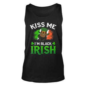 Kiss Me Im Black Irish St Patricks Day Leprechaun Hat Unisex Tank Top - Thegiftio