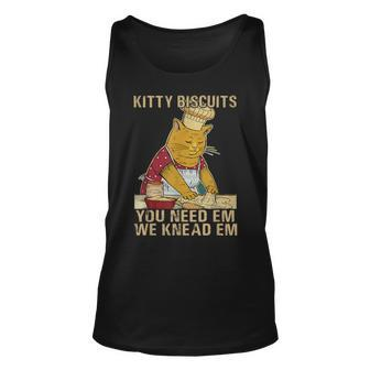 Kitty Biscuits You Need Em We Knead Em Cats Baking Vintage Unisex Tank Top - Seseable