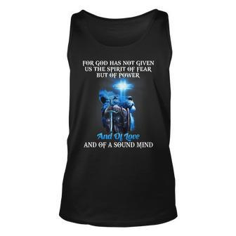 Knight Templar Lion Cross Christian Quote Religious Saying Unisex Tank Top - Seseable