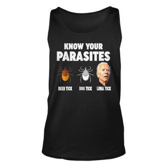 Know Your Parasites Joe Biden Deer Tick Dog Tick Luna Tick Unisex Tank Top | Mazezy
