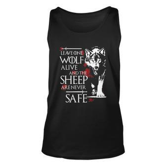 Leave One Wolf Alive And The Sheep Are Never Safe T-Shirt Men Women Tank Top Graphic Print Unisex - Thegiftio UK