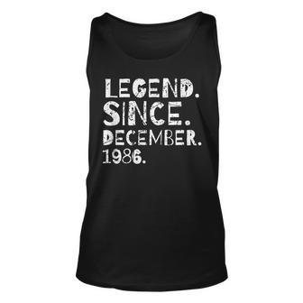 Legend Since December 1986 Geburtstagsfeier Frau Ehemann Tank Top - Seseable