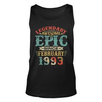 Legendary Awesome Epic Since February 1993 Birthday 27 Years Unisex Tank Top - Seseable