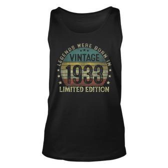 Legenden 1933 Geburt Unisex TankTop, 90. Geburtstag Mann Design - Seseable