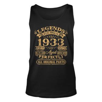 Legenden 1933 Jahrgang Unisex TankTop, 90. Geburtstag Mann V2 - Seseable