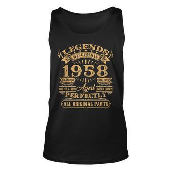 Legenden 1958 Geboren Unisex TankTop, 65. Geburtstag Mann Geschenkidee - Seseable