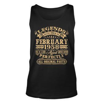 Legenden 1958 Geburtstag Unisex TankTop, 65 Jahre Mann Jubiläum - Seseable