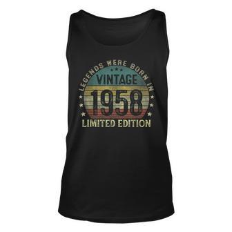 Legenden 1958 Geburtstag Unisex TankTop, Perfektes Geschenk zum 65. für Männer - Seseable